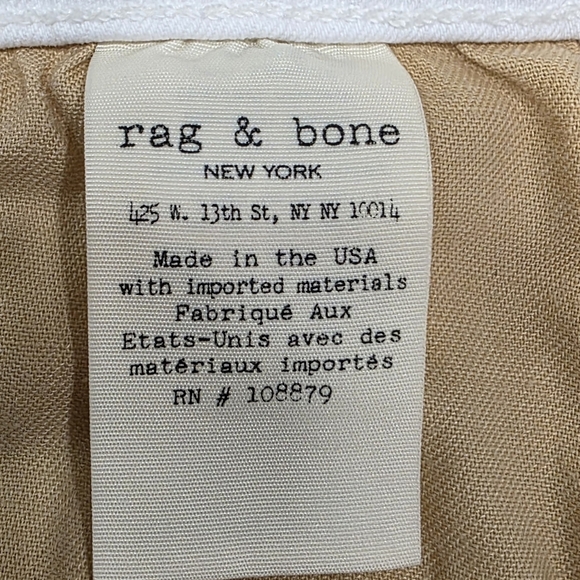 Rag & Bone /JEAN Capri Skinny Jeans White Raw Frayed Hem Stretch Size 29 - Picture 14 of 14